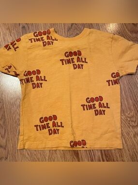Zara Yellow "Good Time All Day" Graphic Tee